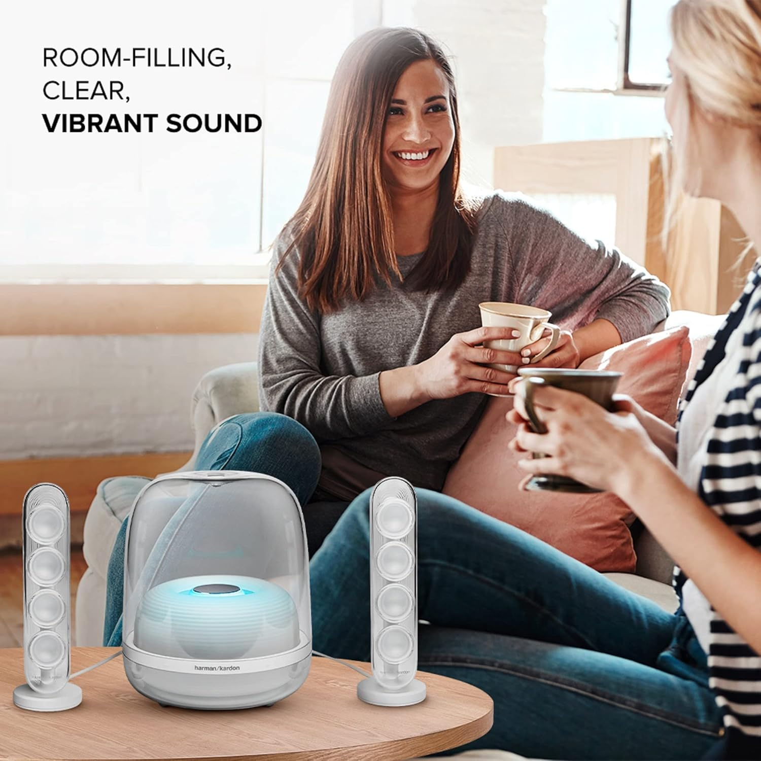 Harman Kardon Soundsticks 4, Iconic Design, Extraordinary Sound, Wireless Bluetooth Streaming, White image number 3
