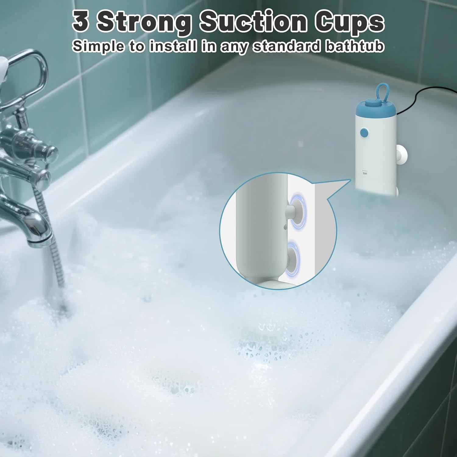 Eazy2Hd Bath Jets for Tub, Portable Bath Spa with Dual Jets for Bathtub, Bubble Bath Massage at Home Spa, Bath Accessories for Women, Men Relaxing Daily Use image number 3