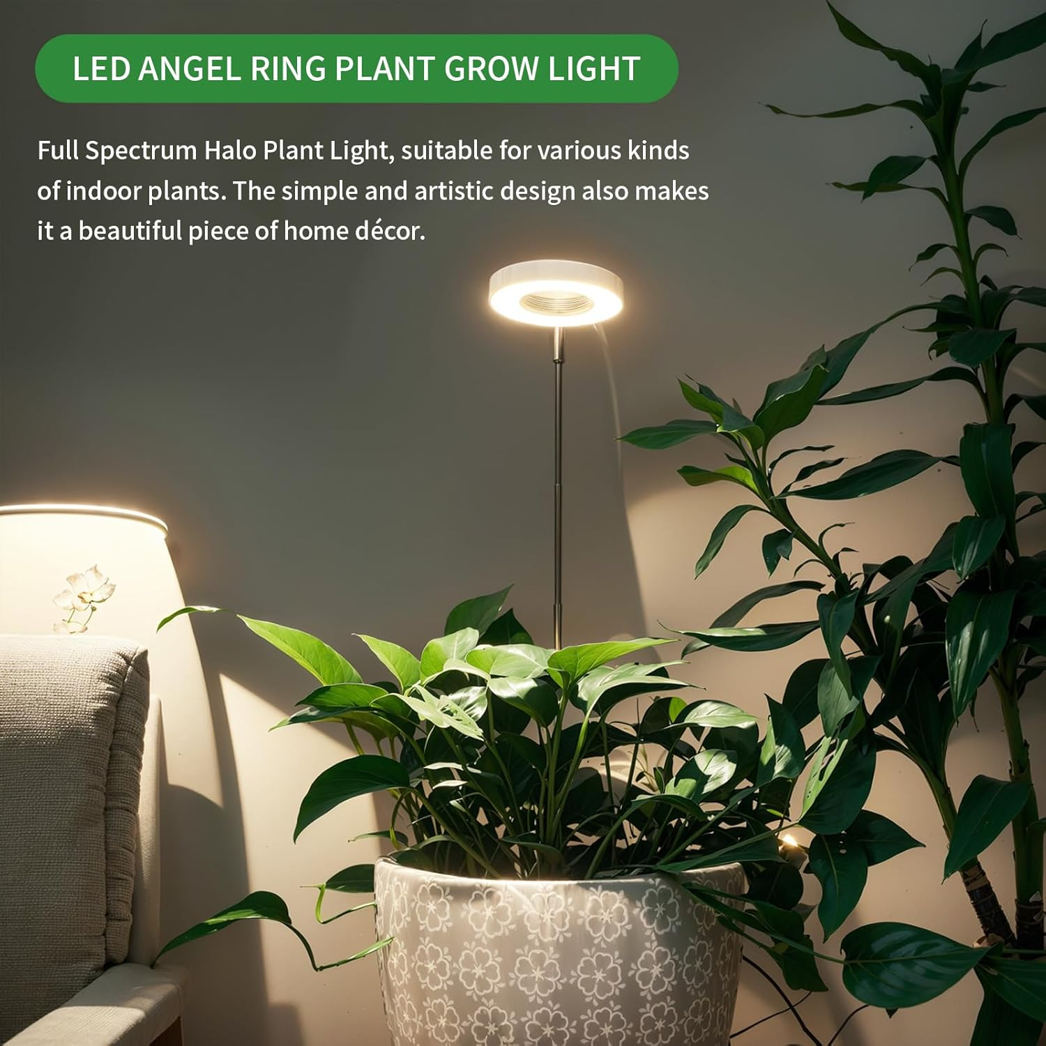 LED Grow Lights for Indoor Plants, Full Spectrum Plant Grow Light with Auto On/Off Timer, Height Adjustable Growing Lamp, 3 Modes & 10 Dimmable Brightness Levels image number 3