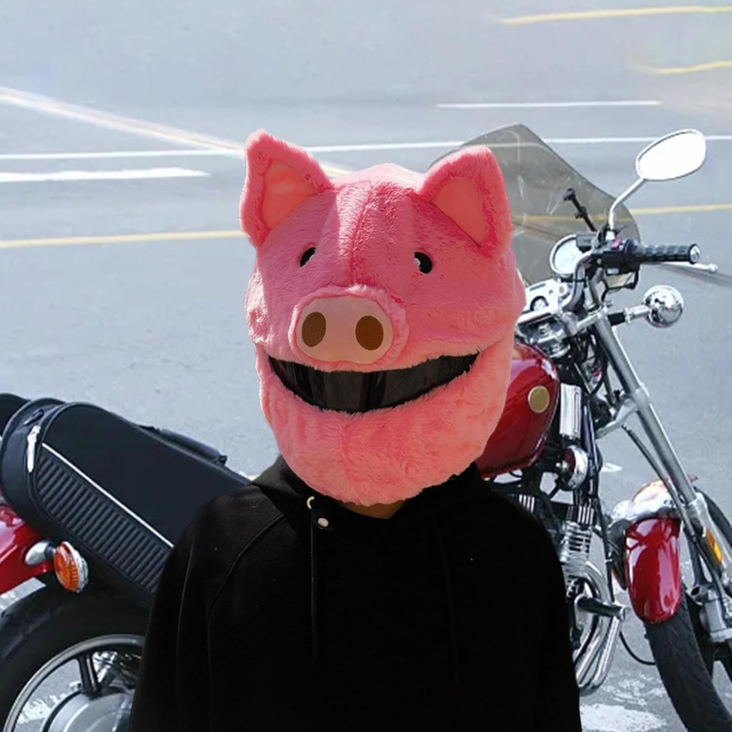 Motorcycle Helmet Cover Cute Furry Helmet Cover Animal Helmet Covers For image number 5