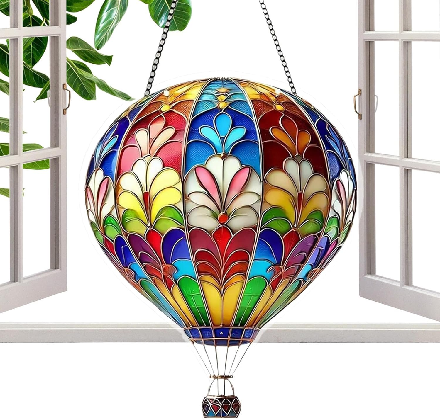 Hot Air Balloon Lantern, Garden Ornaments Outdoor, Hot Air Balloon Light, Hanging Garden Lights, Charming Acrylic Home Decor for Window Door Tree Gardan image number 6