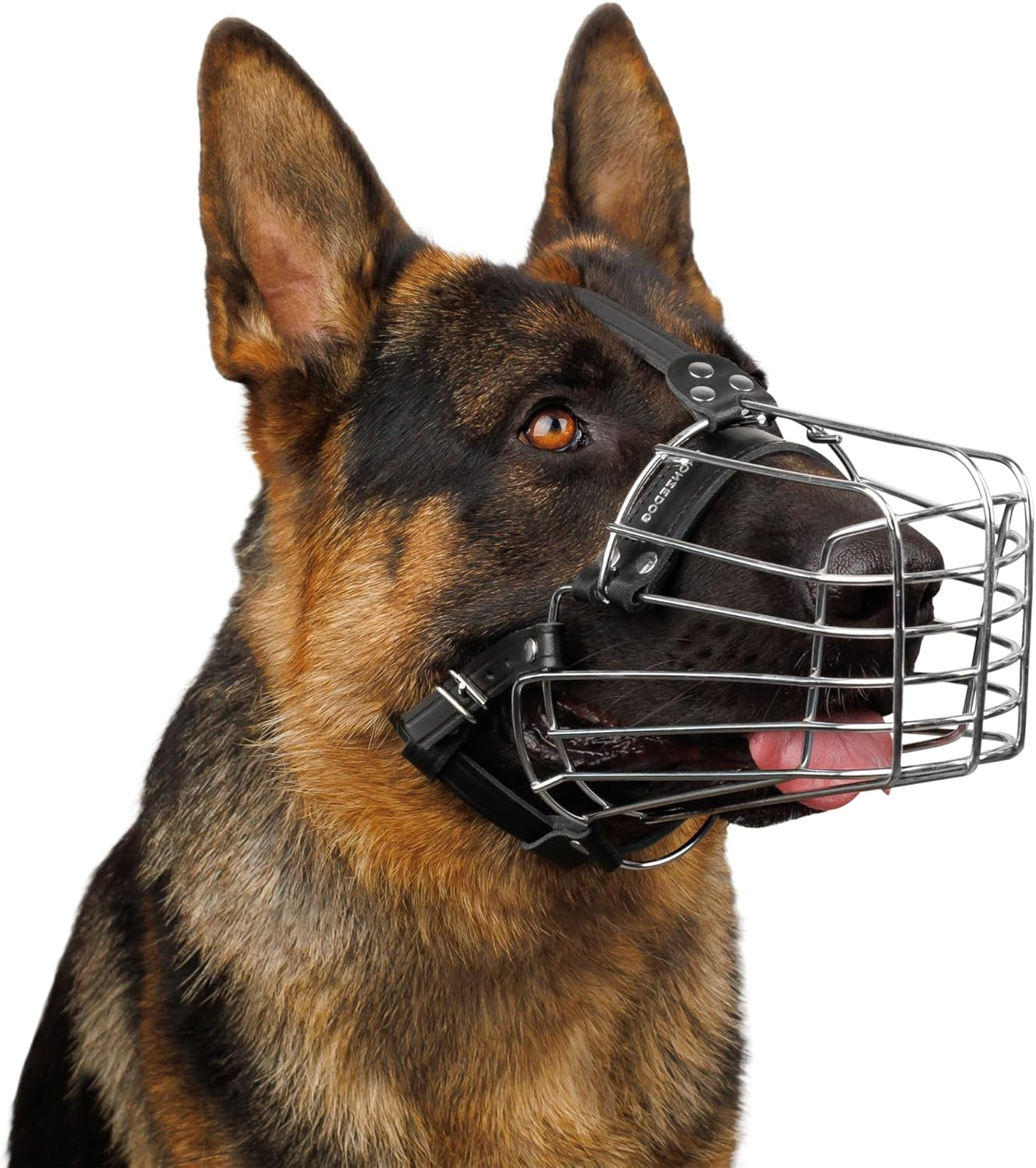 BRONZEDOG Wire Dog Muzzle German Shepherd for Medium Large Dogs Adjustable Durable Metal Basket for Biting Chewing Barking (L) image number 5