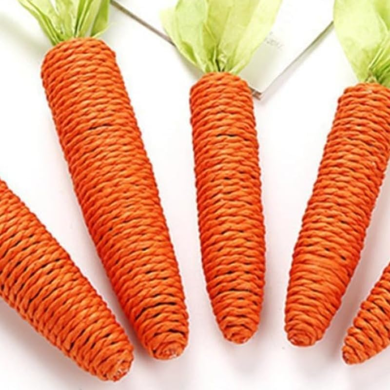 Interactive Sisal Carrot Chew Toy for Cats, Teething Toys for Kittens, Interactive Indoor Toy, Orange, 2 Pieces image number 4