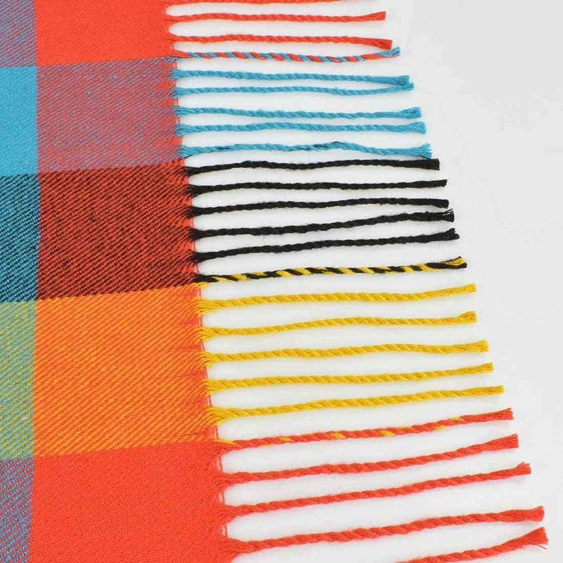 Heekpek Mens Scarves Winter Soft Warm Tassel Scarf for Women Men Cashmere Feel Stripe Plaid Tartan Scarf image number 5
