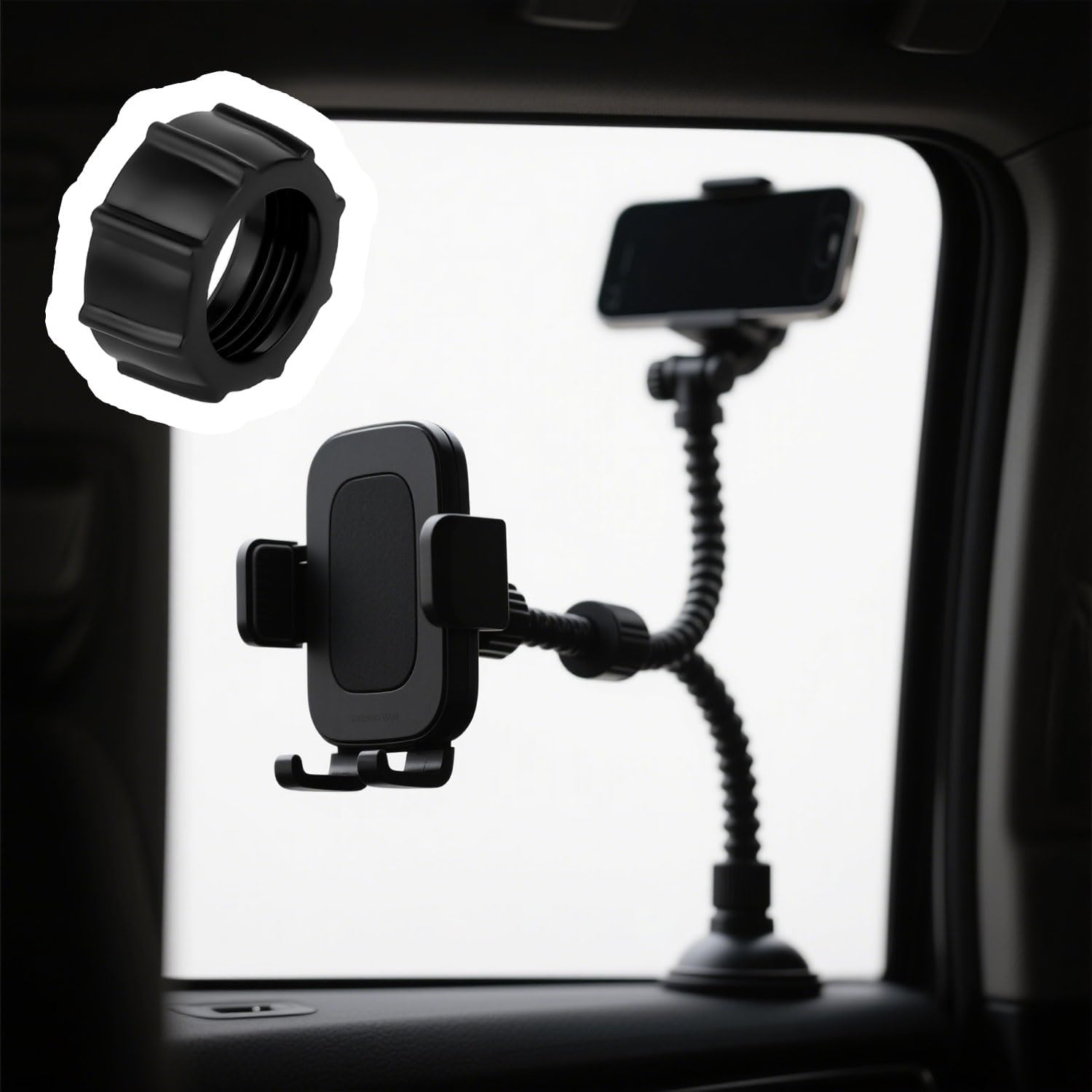 BOXOB 6Pcs Tightening Nut for Replacement Car Phone Mount Parts, 17Mm Ball-Joint Fixed Adapter Head Bracket Holder Ring for DVR Camcorder Wireless Charger, GPS Dash Camera, Phone Holder Stand Clip