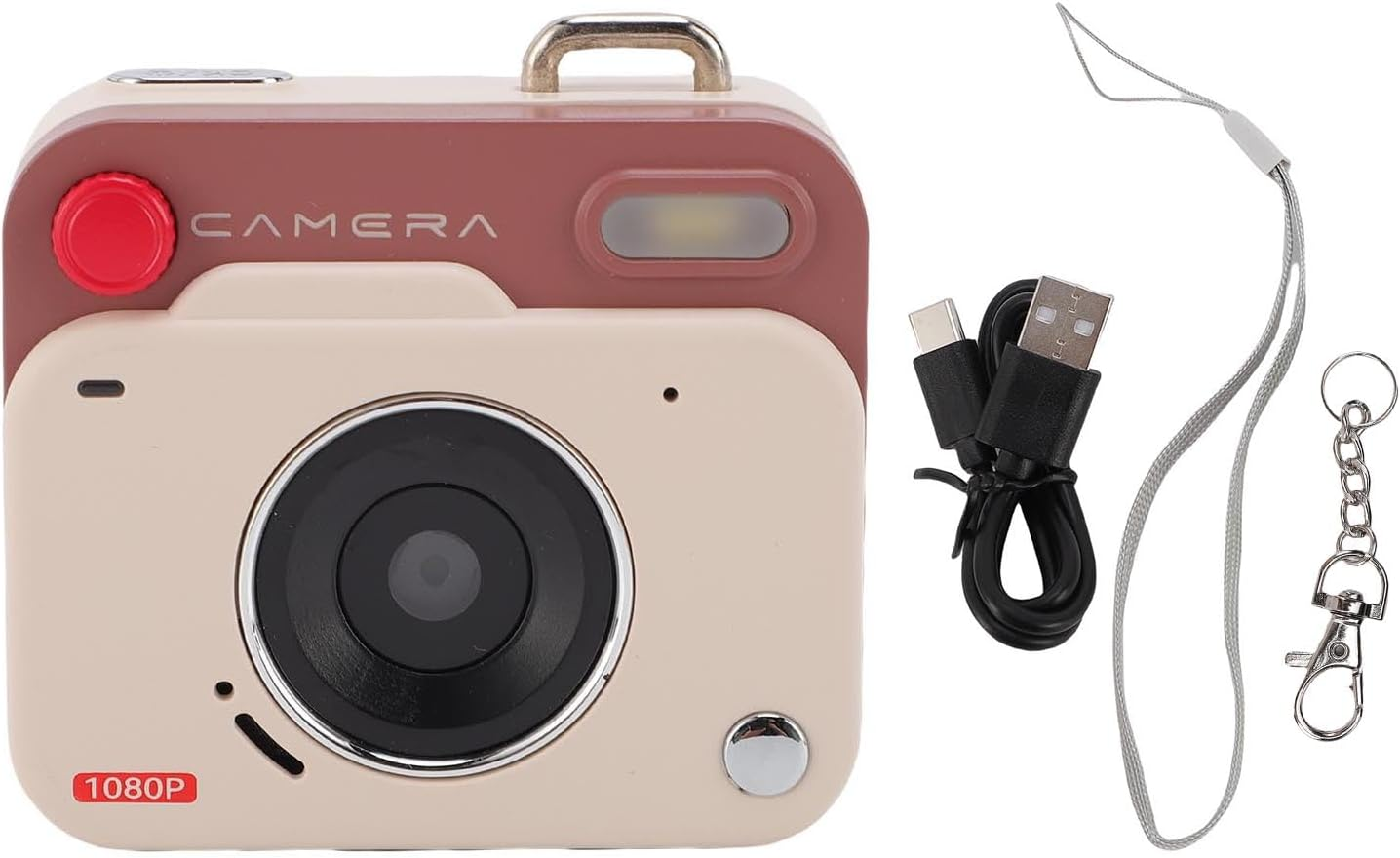 Plyisty Mini Digital Camera, 1080P 48MP Point and Shoot Small Camera with 1.77 Inch LCD Display, OTG, 6 Filters, Support up to 256GB, for Travel, Graduation, Birthday Surprises (Khaki Brown) - Black image number 2