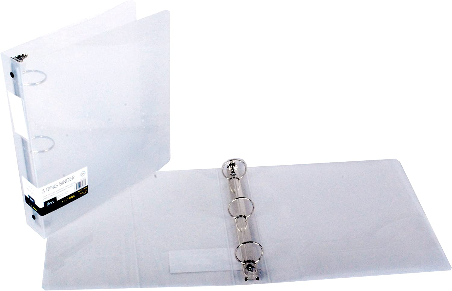 Filexec Products 1-Inch 3 Ring Binder, Clear, Pack of 2 (50297-64223) image number 3