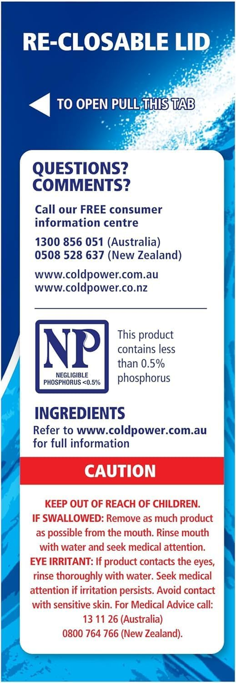 Cold Power Advanced Clean, Powder Laundry Detergent, 2Kg, Suitable for Front and Top Loaders image number 5