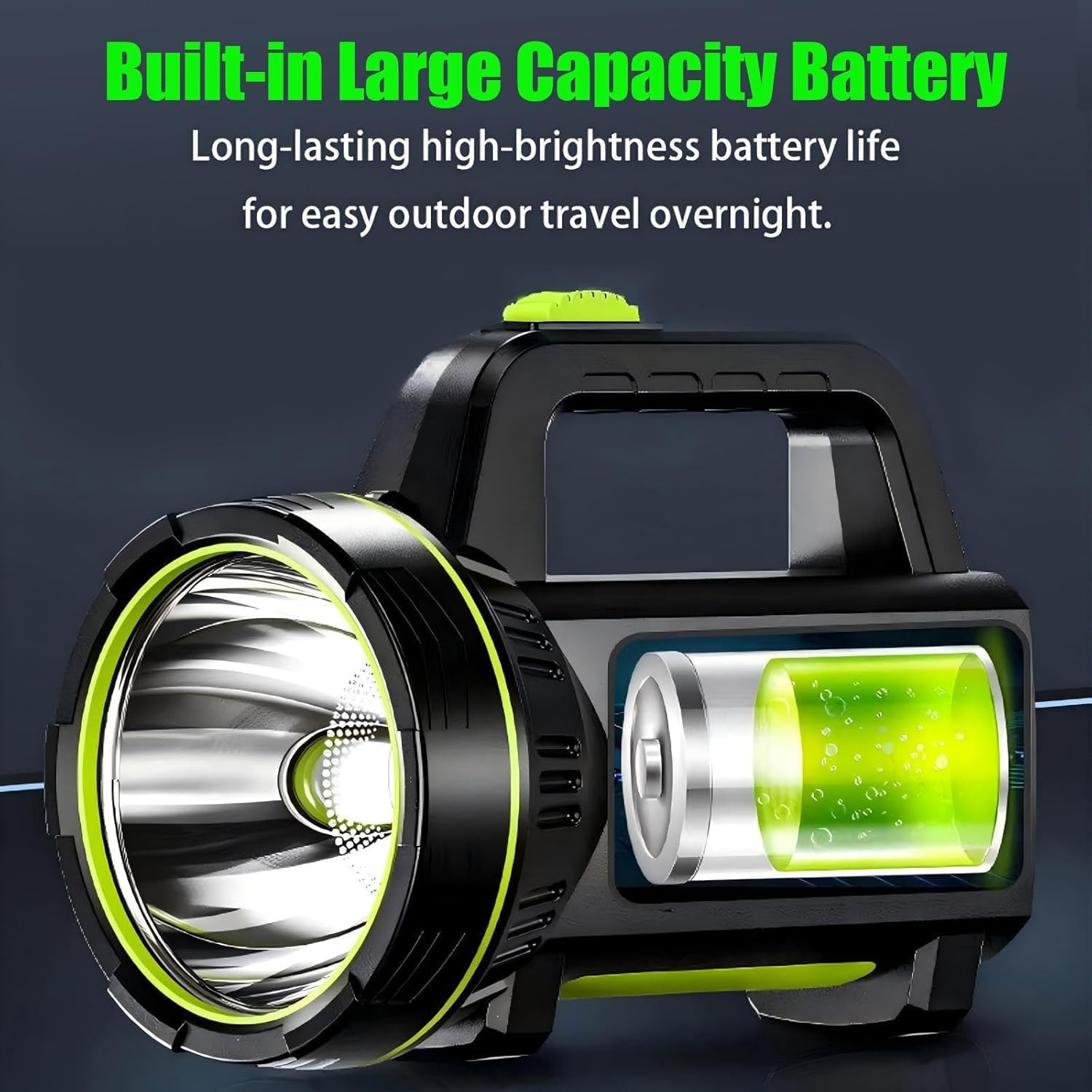 LED Handheld Flashlights, Super Bright Torch Searchlight, Portable LED Spotlight, Rechargeable Waterproof Flashlight Lantern for Camping, Hiking, Fishing, Hunting, Emergency image number 4