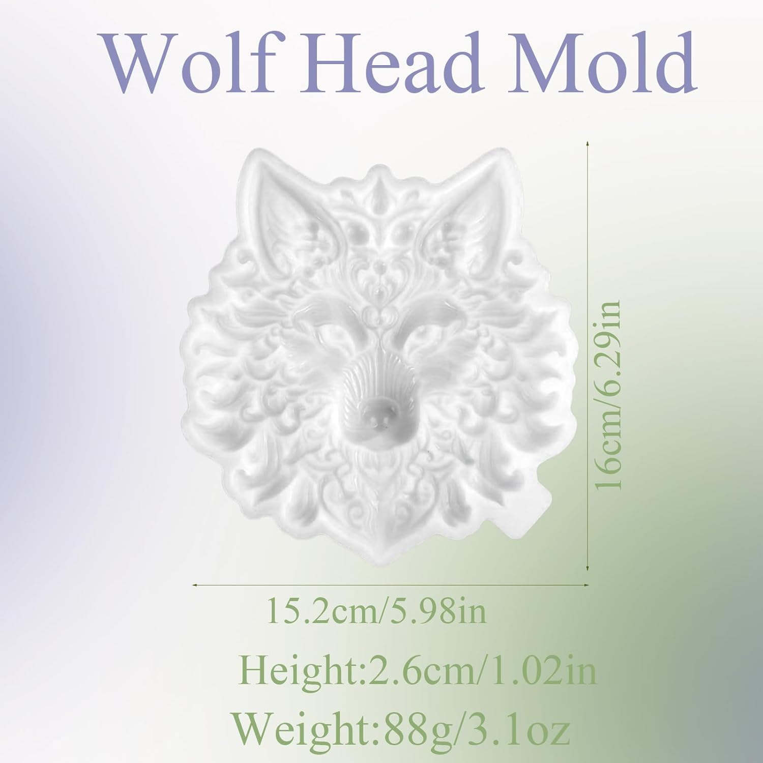 XYQHOAC Wolf Head Resin Molds 3D Animal Silicone Mold Wolf Epoxy Resin Molds Wall Hanging Resin Mold Wolf Head Silicone Molds for Resin Casting DIY Art Crafts Wall Door Decor (White) image number 3