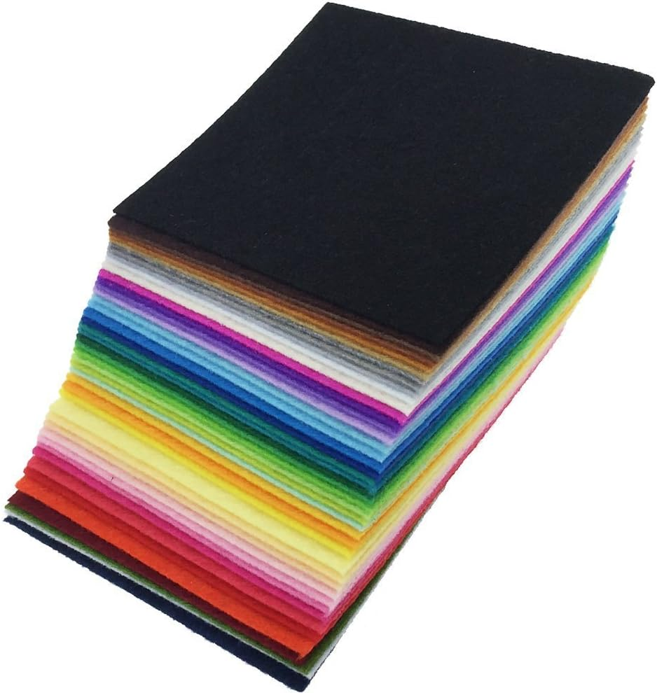BIGCOW Felt Fabric Sheets, 40 Pieces, 10X10 Cm, Assorted Colours, 1Mm Thick image number 3