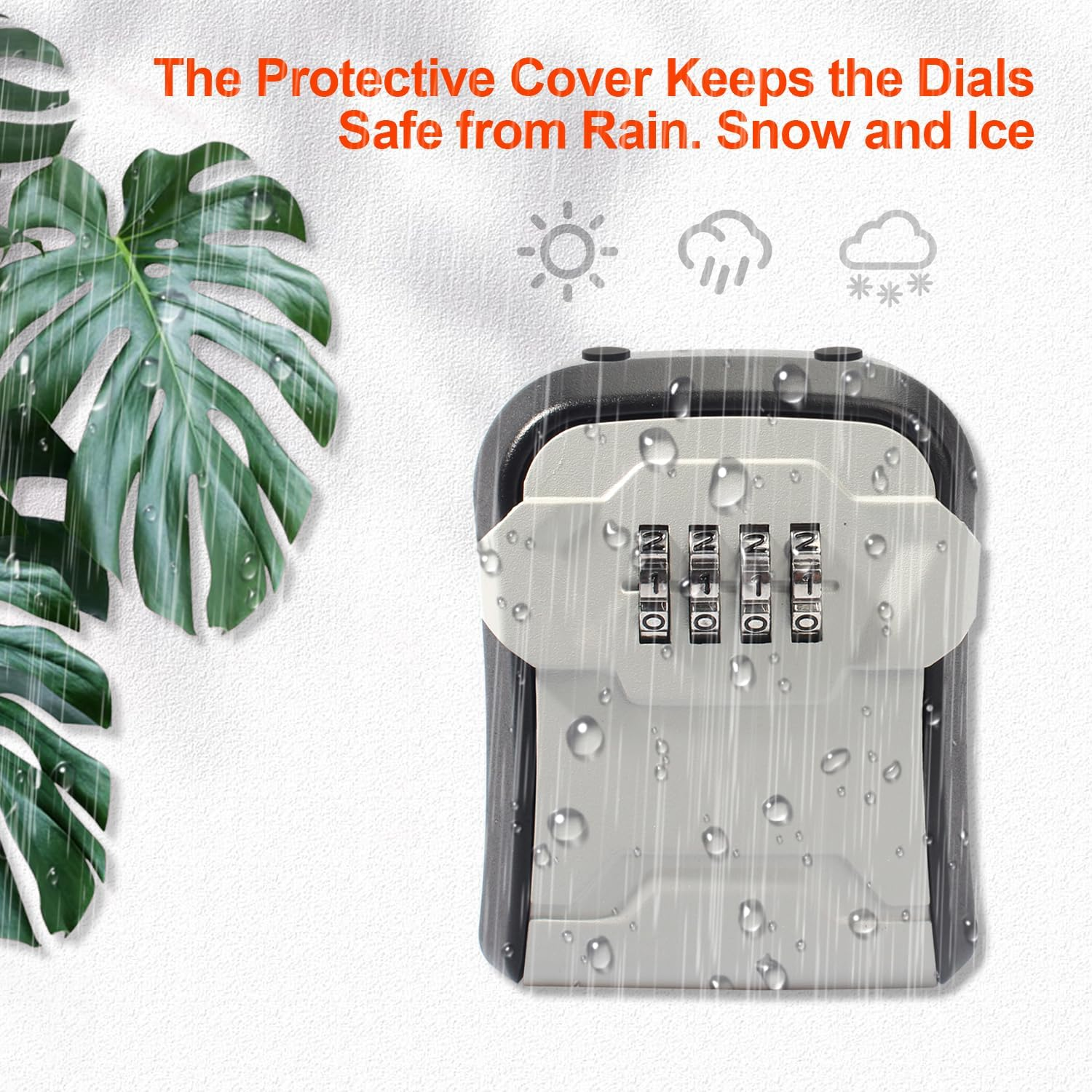 Lock Box,Key Lock Box Wall Mounted for outside House Keys,Portable Key Safe Combination Lockbox with Resettable Code, Gray image number 3