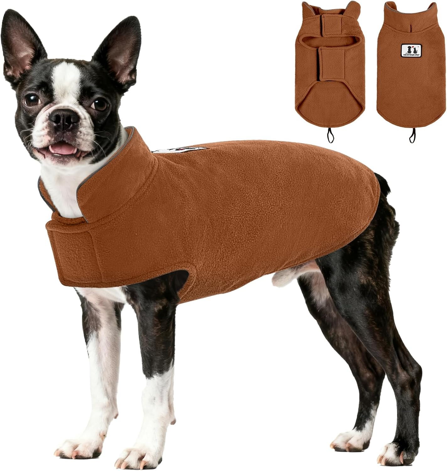 Windproof Winter Warm Fleece Dog Coat Jacket Reflective Soft Pet Dog Vest Apparel Overcoat for Small Medium Large Breeds for Cold Weather Leash Access