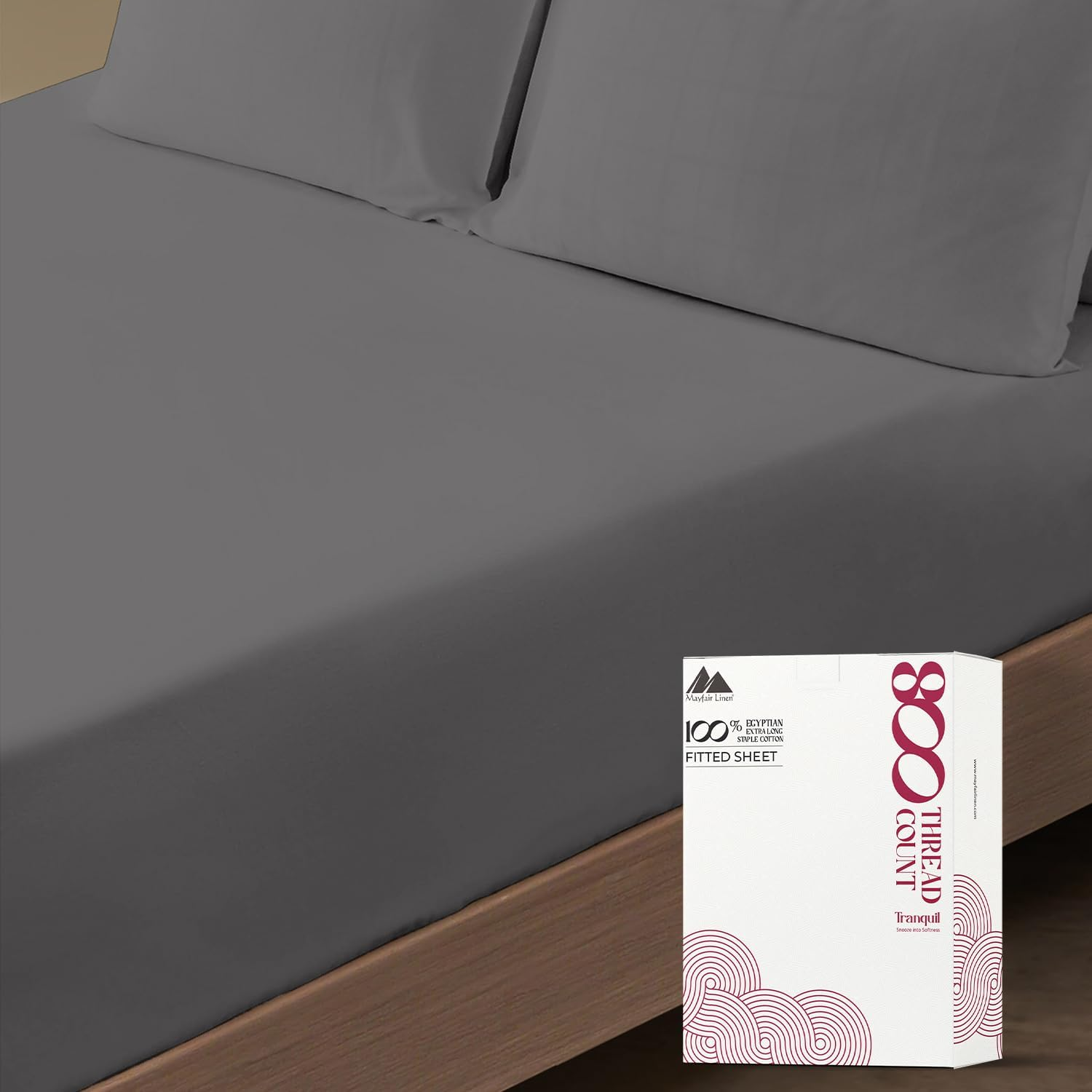 100% Egyptian Cotton Sateen Weave 800 Thread Count Queen Fitted Sheet with Elastic All around - Fits Mattress Upto 18'' by Mayfair Linen White