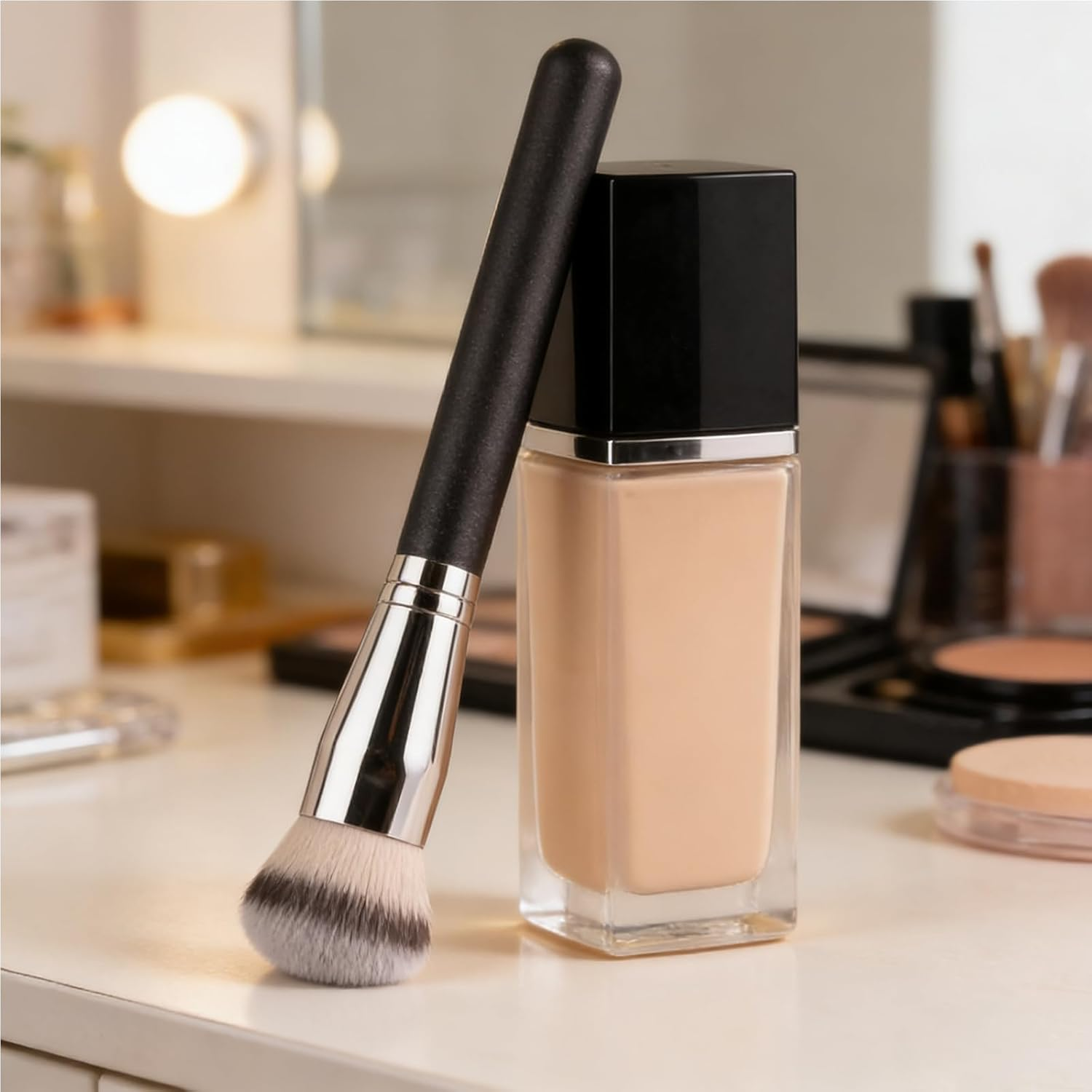 3Pcs Foundation Concealer Brush Slanted Foundation Brush for Liquid Makeup Angled Cream Foundation and under Eye Concealer Brush Set for Blending Cream Powder Buffing Stippling Face Makeup image number 3