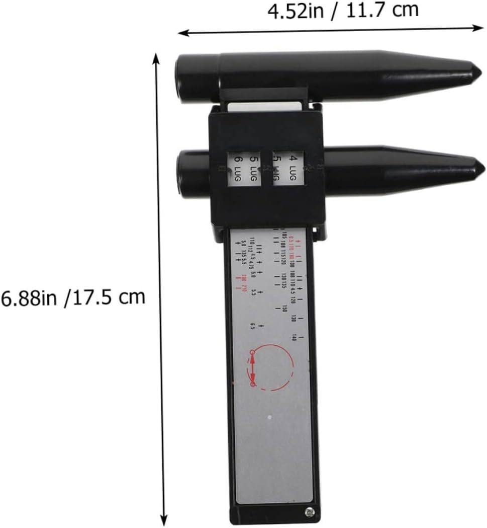 COOLHIYA Wheel Rim Gauge Ruler Vernier Calipers 8Lug Hub Pitch Measurement Tool for Car Wheels Equipment image number 2