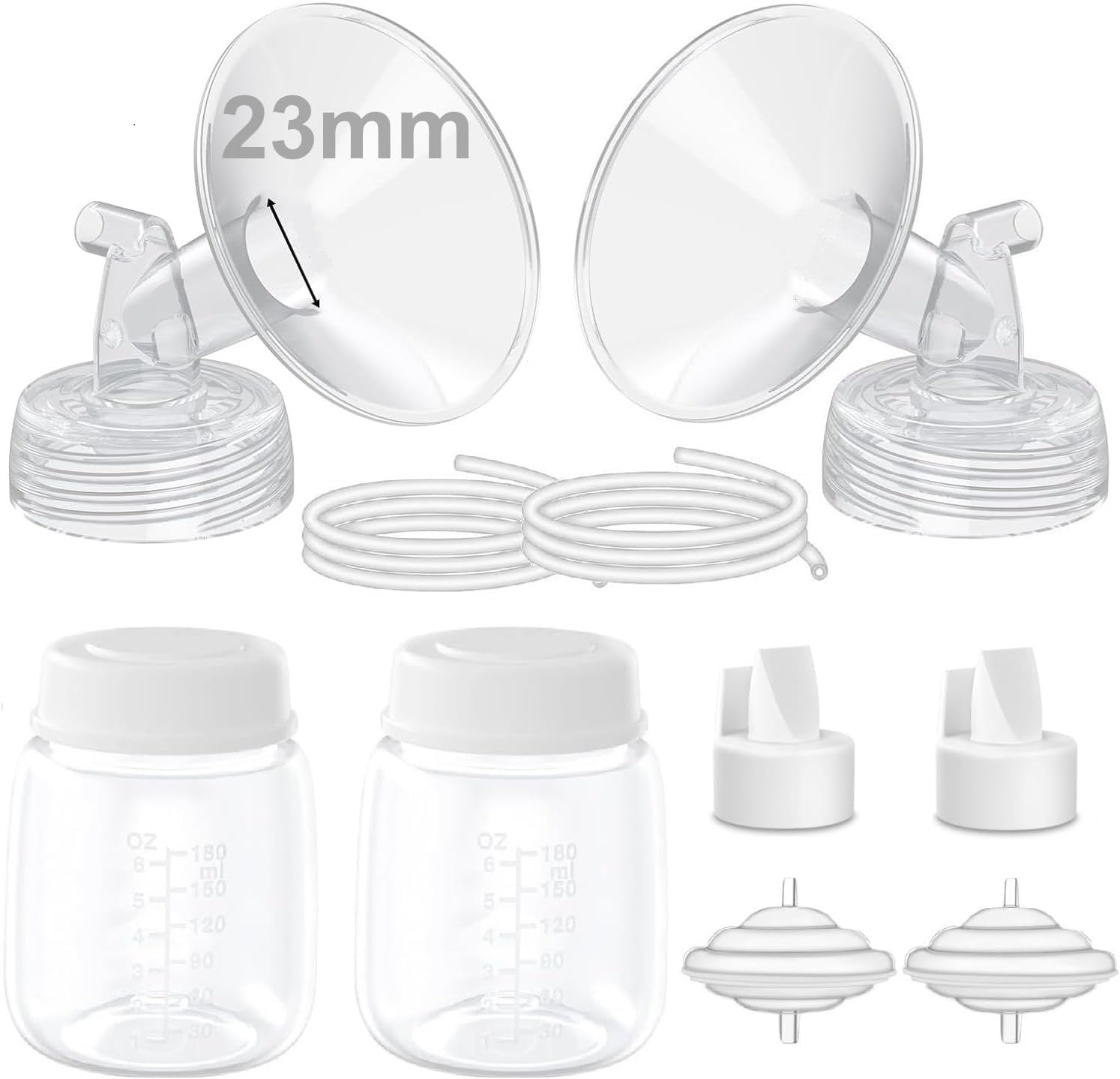 Goneno Silicone 28Mm Replacement Pump Parts, Compatible with Spectra S1 S2 S3 and Spectra 9 Plus, Non-Oem Spectra Accessories, Includes Pair of 28Mm Flanges, Valves, Backflow Protectors, Tubings and Bottles, BPA Free Pump Parts image number 6