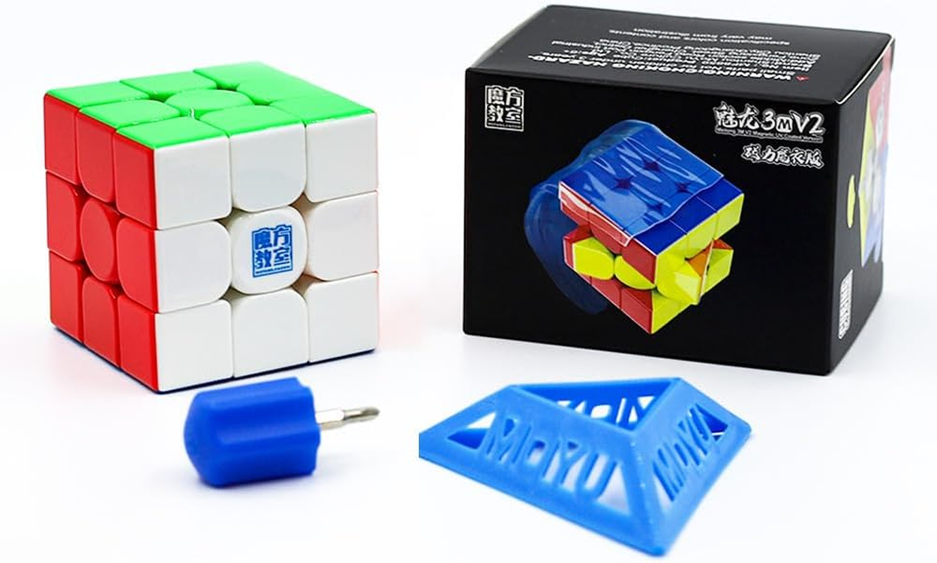 TUNJILOOL Moyu Meilong 3M V2 Magic UV Coating Speed Cube Stickerless Magnetic Cubes 3X3X3 Easy Turning for Adults and Kids image number 1
