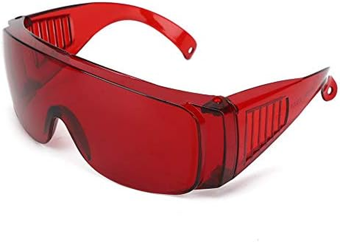 405-1064Nm Wavelength Safety Glasses for Typical 650Nm 445Nm 405Nm Light, Can Filter 80% of the Strong Light for Hair Removal Treatment Eye Goggles (Red) image number 4
