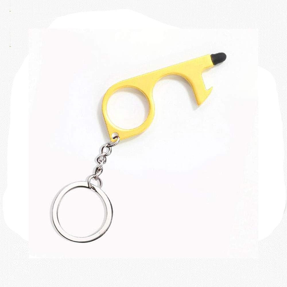 No-Touch Door Opener, 1Pcs No-Touch Door Opener Opener Keyring Tool Safe Touch Key for Outdoor ATM Machine Elevator(Black)