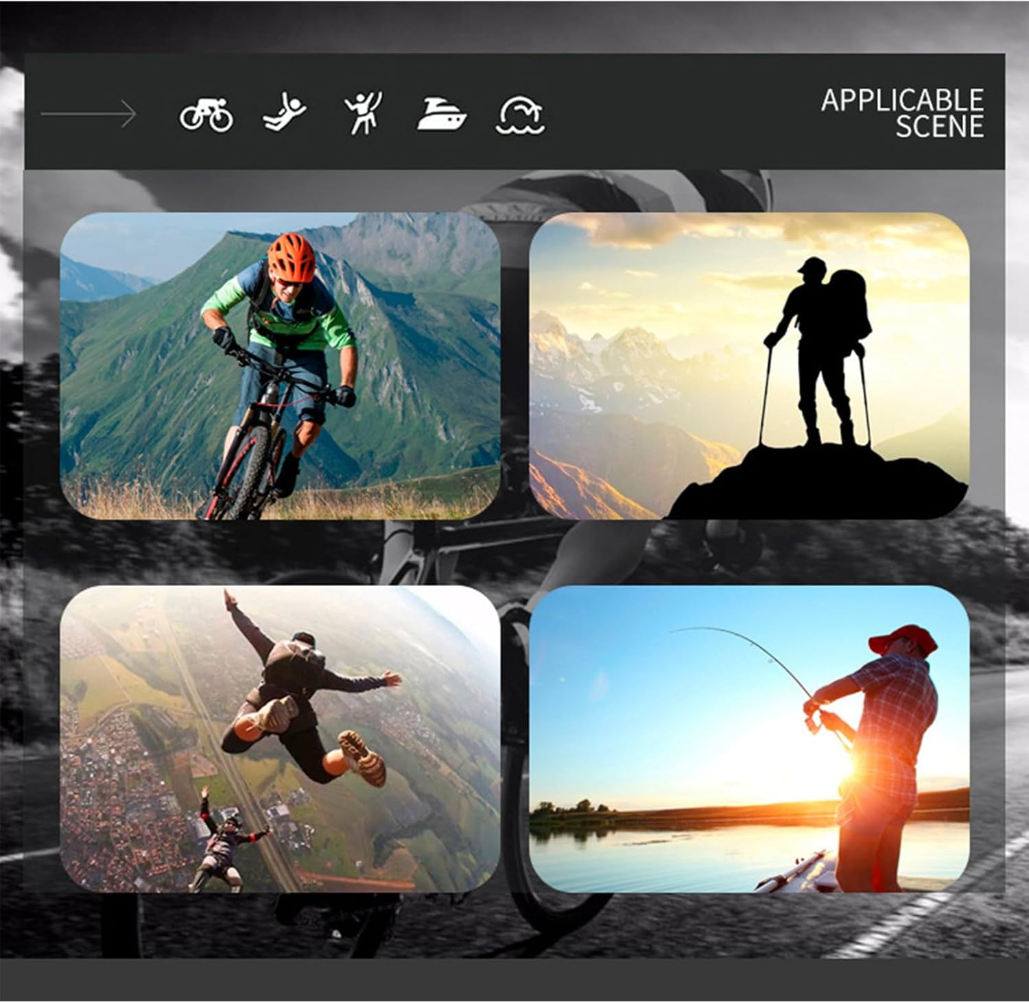 Photochromic Sunglasses,Road UV Protection Glasses | Men Women Eyewear Frame for Running Daily Hiking Sports Outdoor Mountain Fishing Driving - Blue image number 7