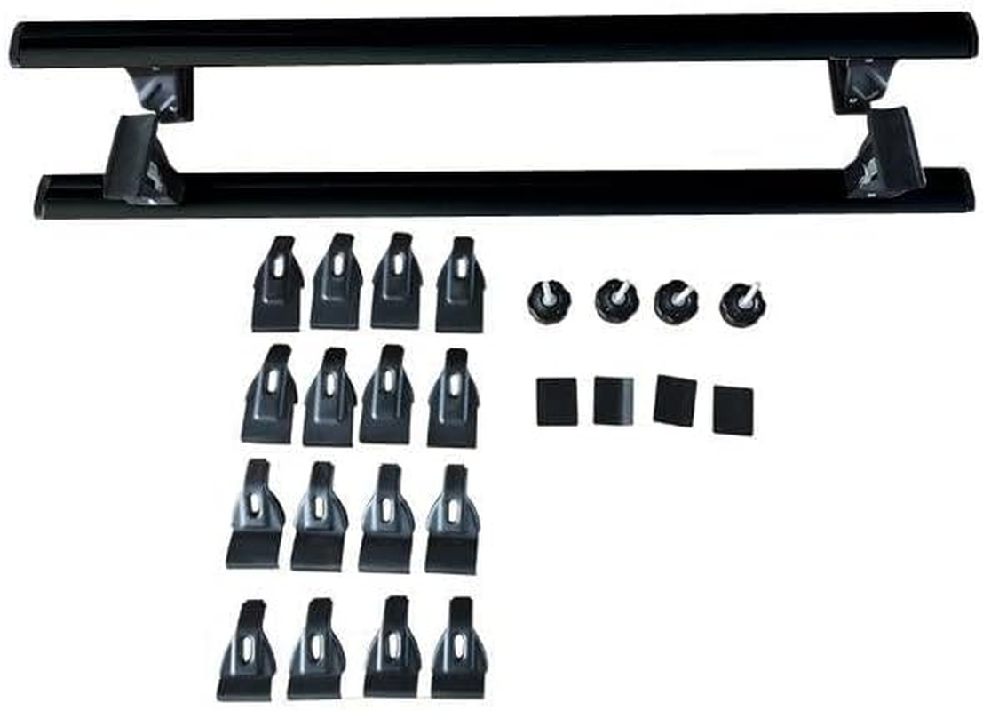 Elora Car Roof Rack Cross Bars Luggage Carrier Vehicle Adjustable 130Cm Black image number 1