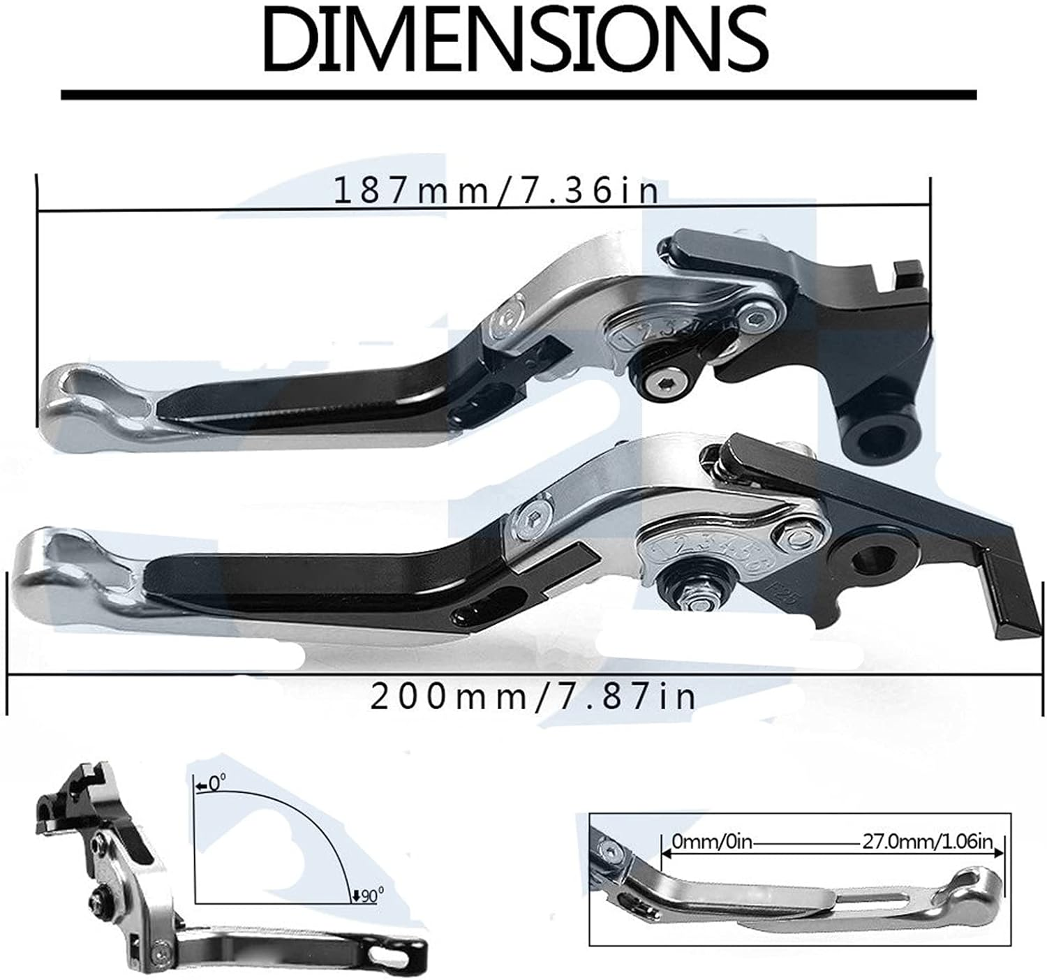 Motorbike Brake Clutch Lever for Kawa&Saki EX500R Ni-N-Ja 1990 2009 2001 2002 2003 2004 2005 2006 2007 2008 Motorcycle Brake Clutch Lever Extendable Adjustable (Color : 19) image number 1