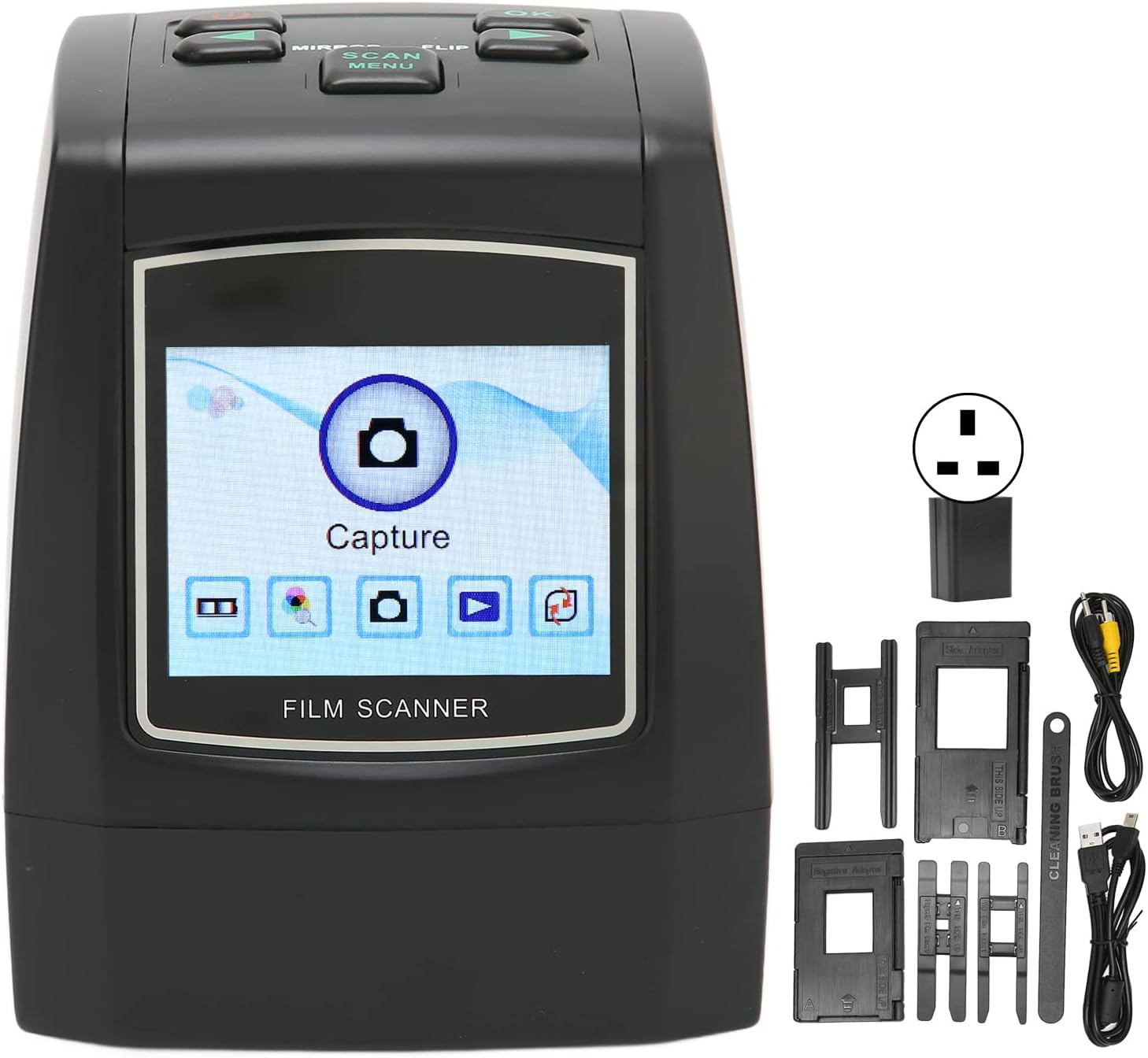 ASHATA 135Mm Film/Slide Scanner, Slide Viewer Convert 35Mm, 126Kpk,110, Supper 8 Negative Film & Slide to Digital JPEG save into SD Card, No Computer/Software Required(Uk)