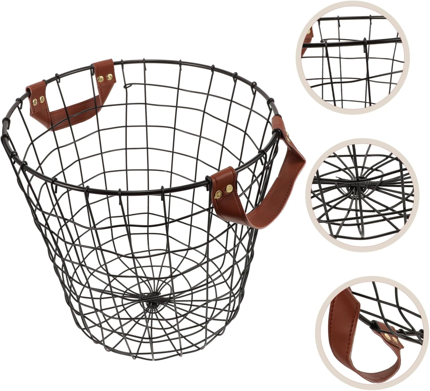 Large Capacity Firewood Basket Wrought Iron Storage Camping Supplies Outdoor Decor image number 4