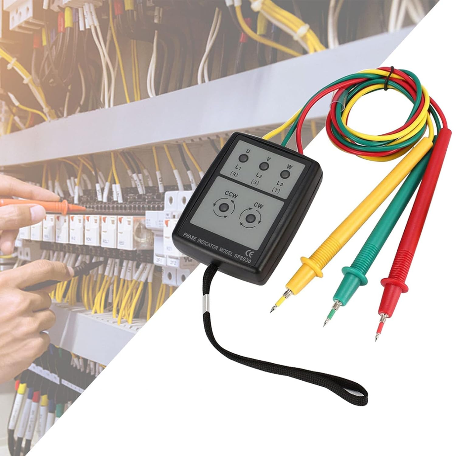 Topyond Phase Rotation Meter,5 LED Indicator, No Battery Design, 3 Test Leads, 3 Phase AC Sequence Tester for Electrical Engineers, Voltage Detection from 60V to 600V image number 6