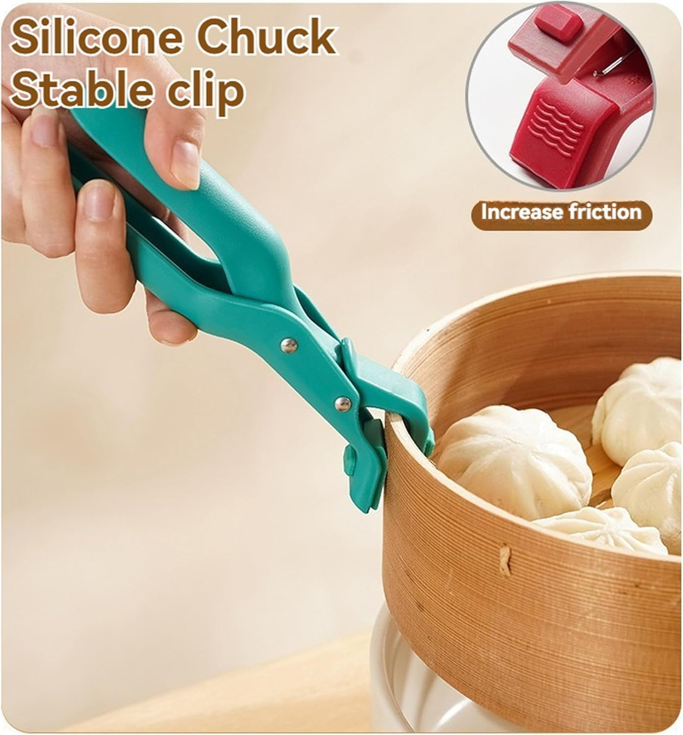 Hot Plate Gripper Tongs, Safely Moving Hot Plates, Heat Resistant Silicone Tong Non-Slip Anti-Scald Bowl Clip for Moving Hot Plate or Bowls Multi-Function Anti-Scalding Dish Plate Gripper,Red QFFAFAR image number 1