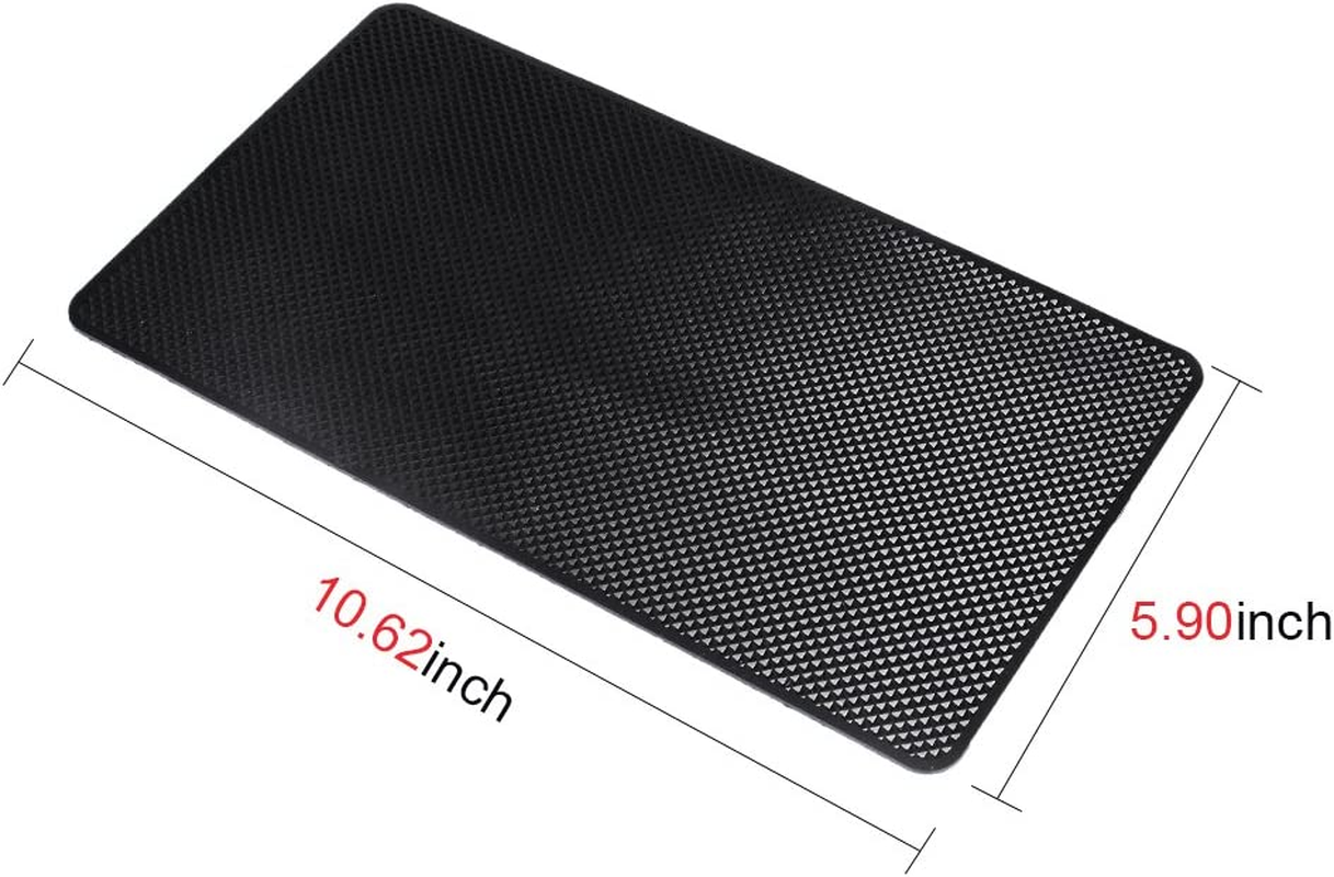 EFORCAR Anti-Slip Mat,Car Dashboard Non-Slip Pad,Silicone Gel Car Anti-Slip Mat for Cellphone Ornaments Fixed Center Console Grid Holds Cell Phones,Sunglasses,Coins,Keys Etc - Black image number 1