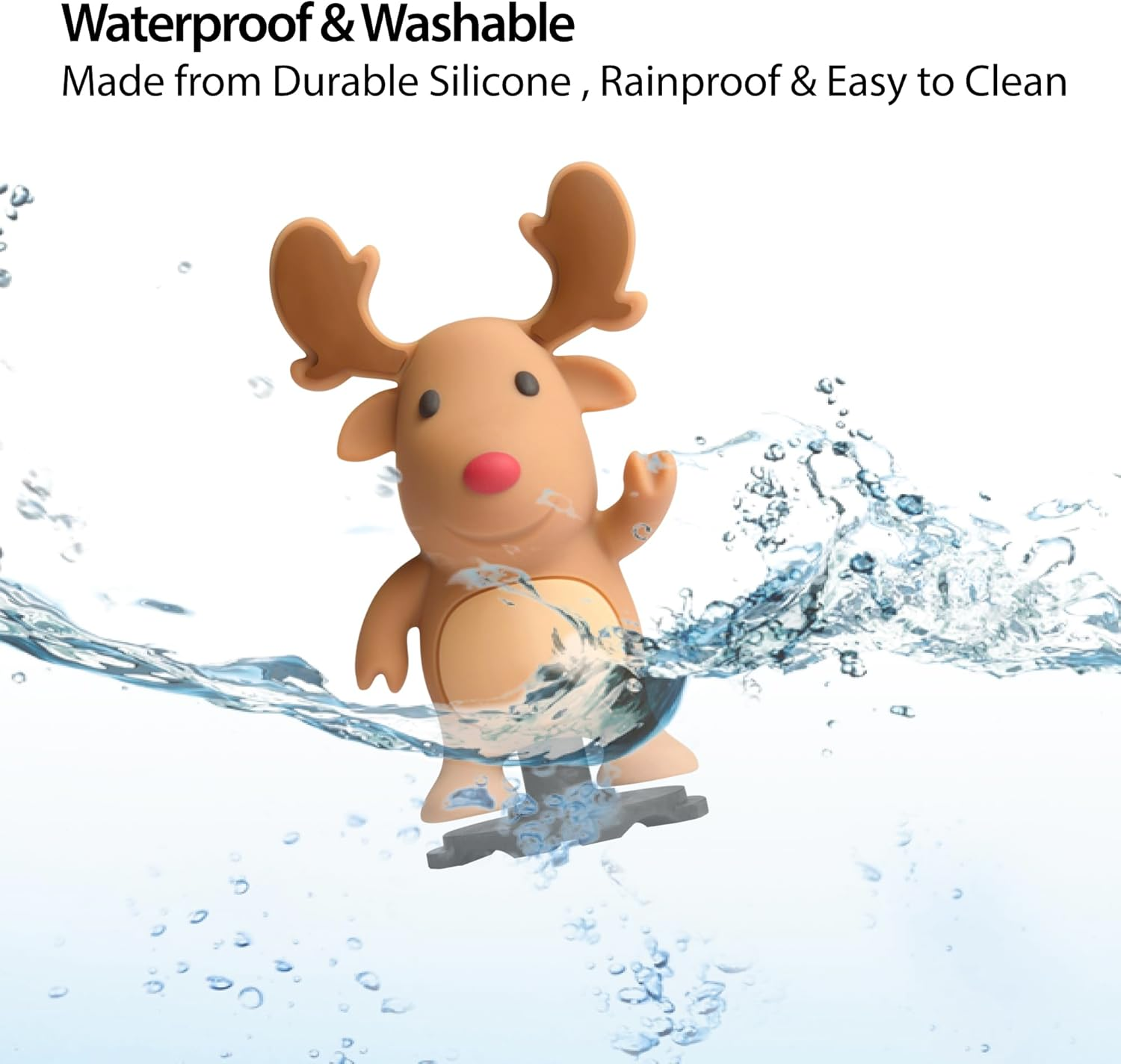 Bone Character Bike Domestique (Strap or Lock on Type), Cute Bicycle Ornament for Stem & Handlebar, Waterproof Silicone Toy Decoration for Scooters, Cycling Accessory for Kids - Garmin Mount Compatible (Base Not Included) - Night Glow Alien image number 2