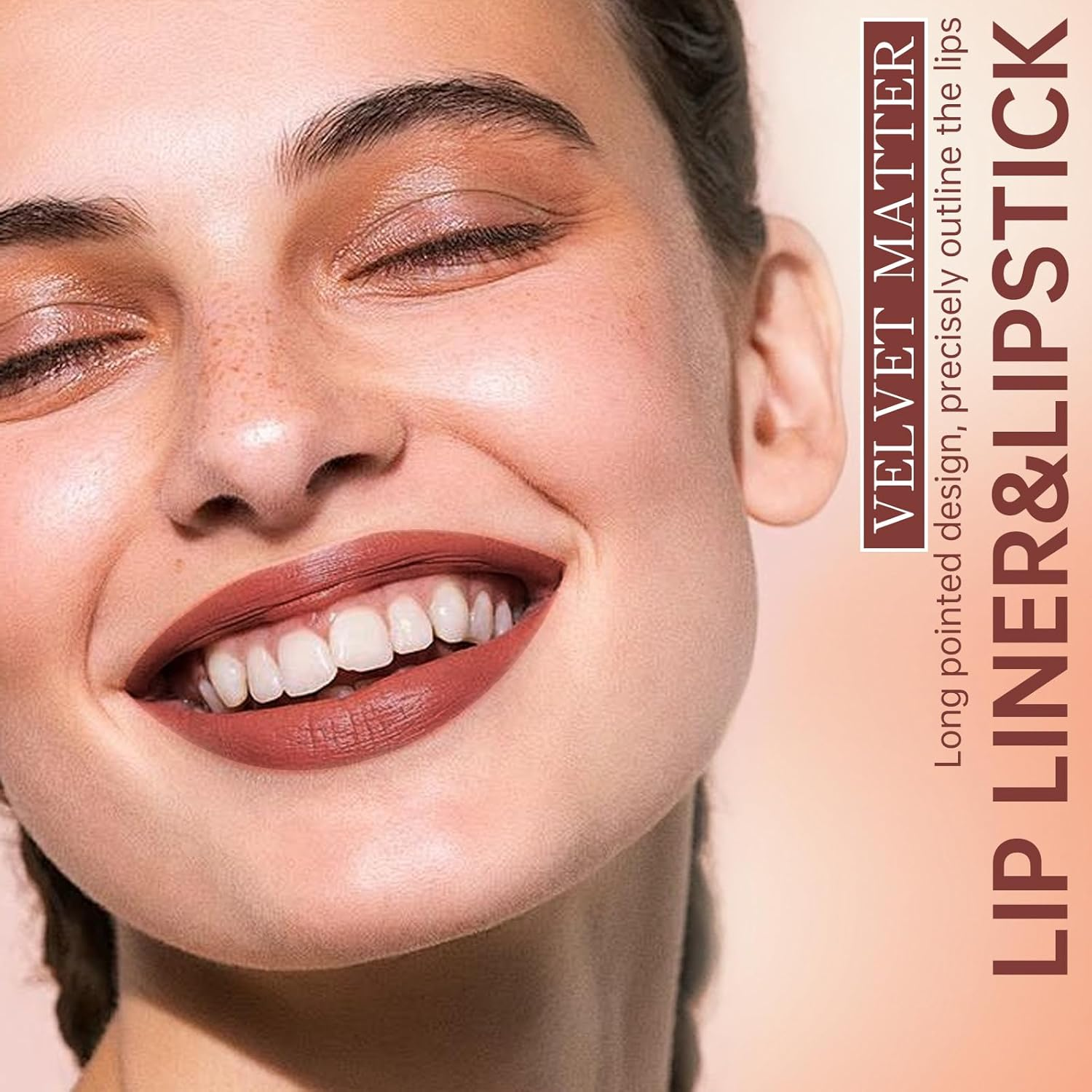 Noerrors Creamy Lip Liner Pencil, 2-In-1 Lipstick Lip Liner Combination for Full, Plump Lips, Velvety Matt, Soft Nude Pink with High Pigmentation, Waterproof Makeup