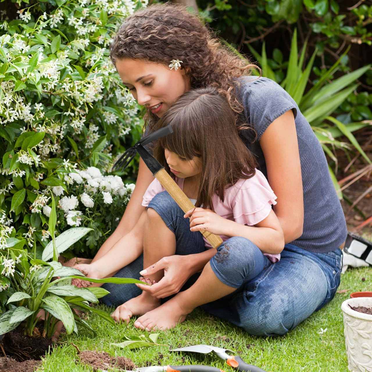 ARTIBETTER Hand Gardening Hoe and Rake Replacement - Carbon Steel Dual Head Tool for Weeding, Digging, and Soil Loosening - 8.07 X 4.25 X 2.95 Inches image number 4