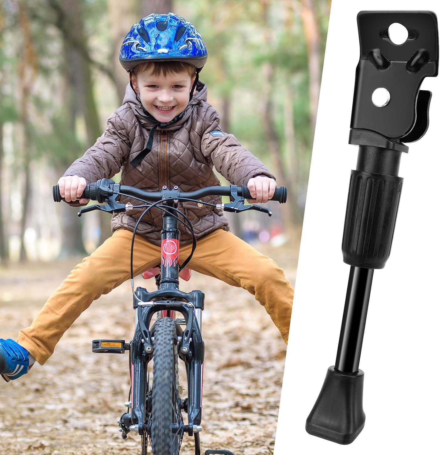 Kickstand for Kids Bike, Bicycle Side Kick Bike Stand, Bicycle Stand Kick Anti-Slip Kickstand for 14-18 Inch Bike Wheel Mountain Bike/Road Bicycle/Adult Bike/Sports Bike image number 6