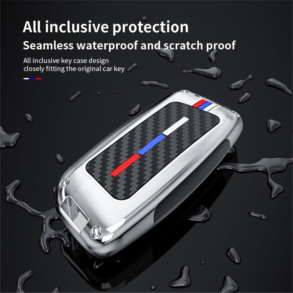 Ontto Luminous Car Key Cover Fit for BMW I7 X7 G07 LCI IX I20 X1 U11 7 Series G70 G09 XM U06 G81 M3 Energy 2023 2024 2025 Metal Smart Shell Case Key Holder Keyring Keychain Accessories Black 2