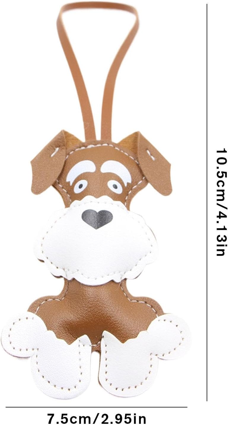 Leather Pet Bag Charm, Dog Backpack Charm, Dog Shape Trailer for Bag | Creative Accessory Puppy Pu Leather Wallet Bag Bag Smart Compound Bag Pendant image number 1