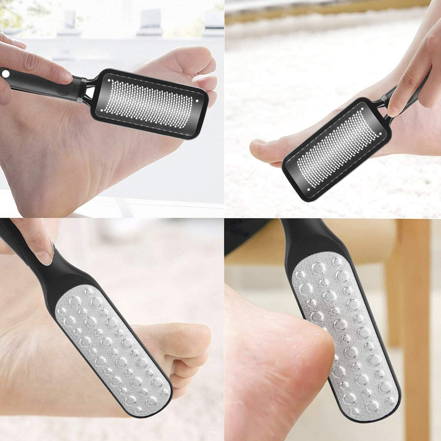 Geecol Pack of 2 Foot Scrubber, Premium Stainless Steel Foot Rasp File Callus Remover Professional Foot Scrubber - Colossal Foot Rasp and Dual Sided Foot File(Random Color) image number 4