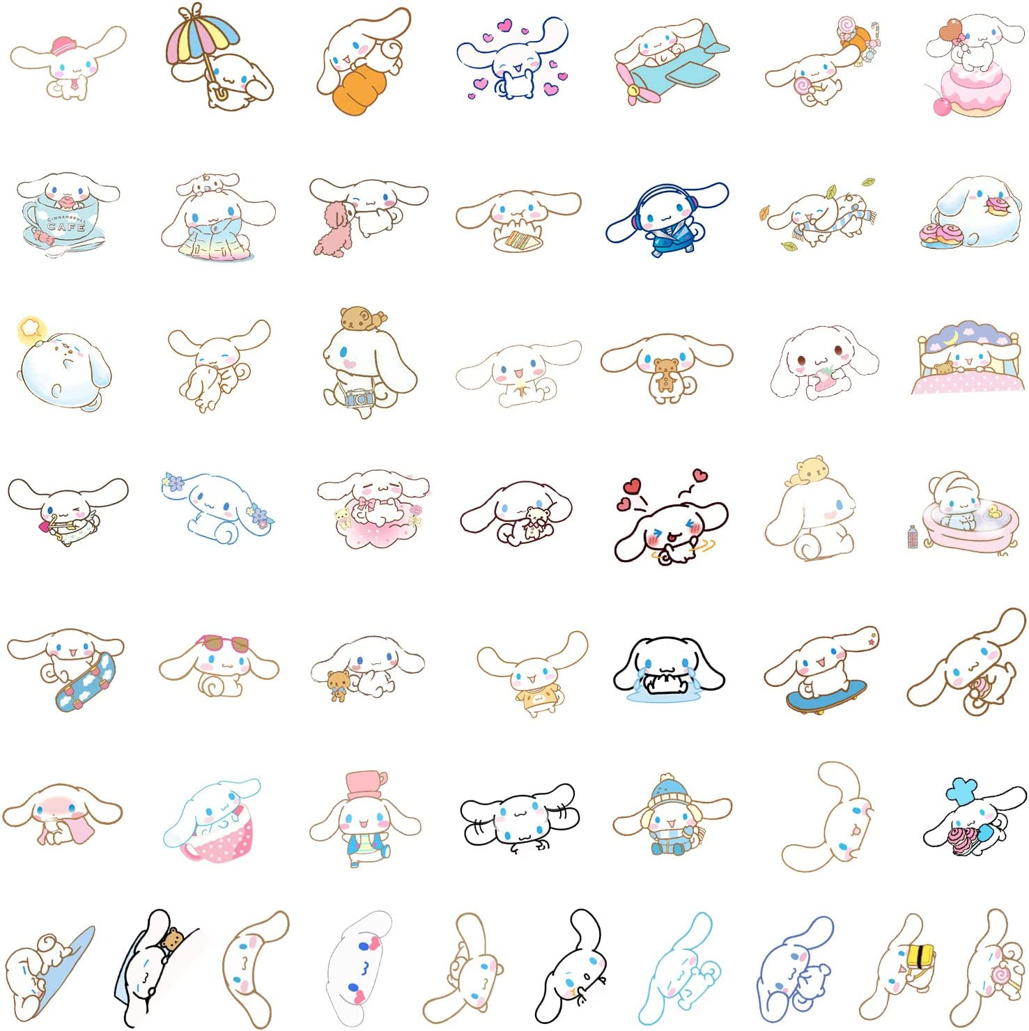 50 Packs Cinnamoroll Babycinnamoroll Stickers Water Bottles Laptop Phone Motorcycle Computer Guitar Skateboard Hydroflasks Anime Vinyl Sticker Waterproof Aesthetic Trendy Decals for Teens Girls Adults image number 2