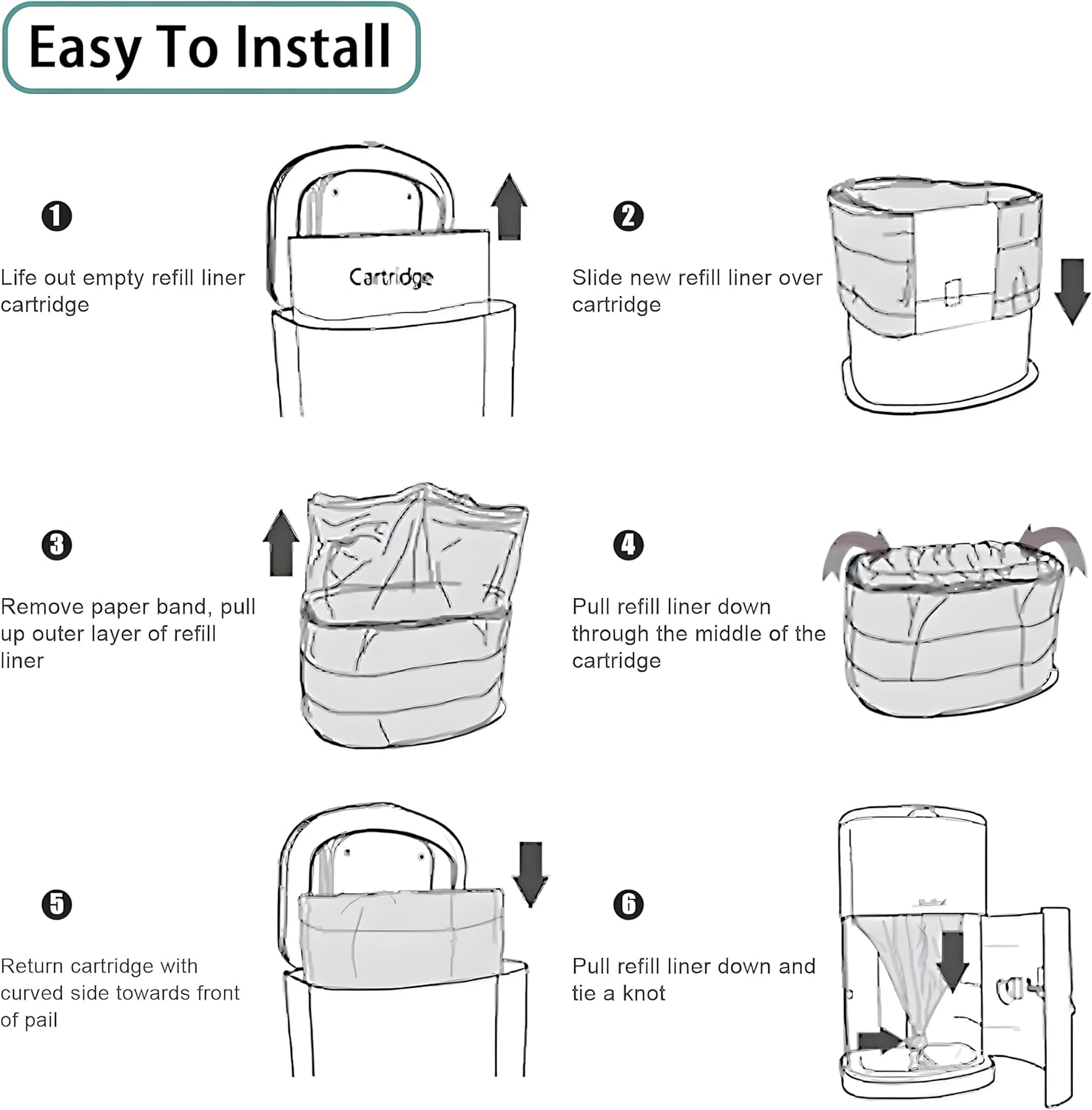 8 Pack Liner Refills Compatible with Korbell Nappy Disposal Bin Liners Compatible 16L Bin -10M/Bag Disposable Bag Refill，Lightly Scented，Odour-Proof，Holds up to 1200 Nappies