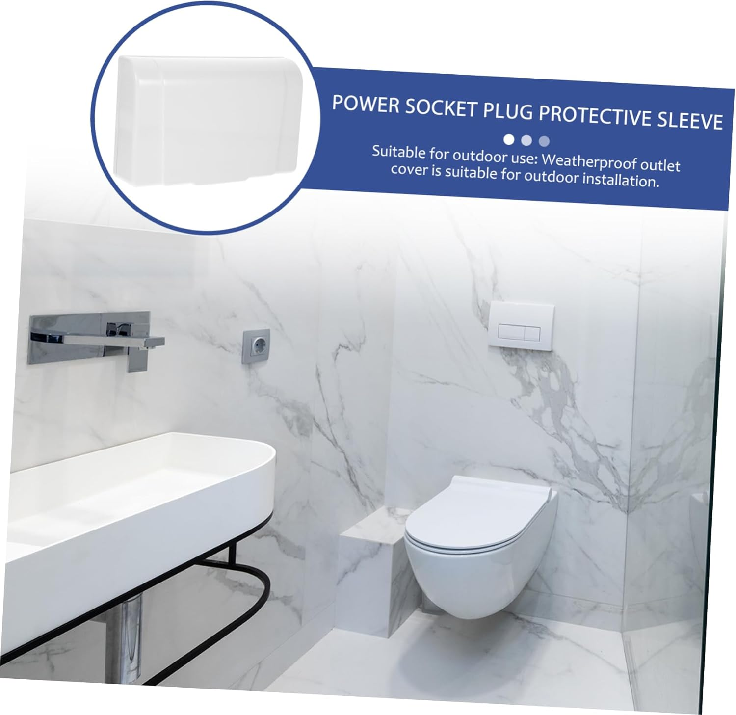 BUGUUYO Waterproof Socket Box Outlet Covers Power Outlet Cover Weatherproof Outlet Cover Electrical Outlet Cover Outdoor Socket Covers Receptacle Cover White Plastic Switch Electrical Box