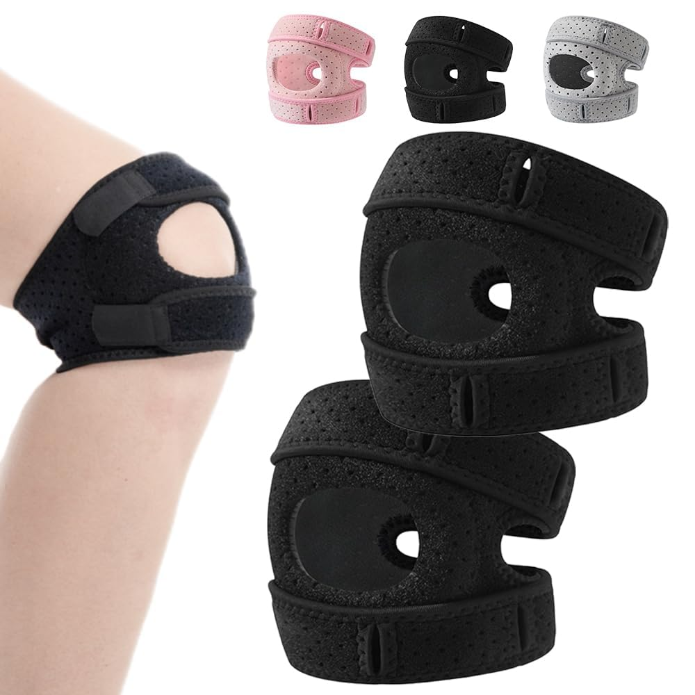 Wellknee Knee Brace 2 Pack for Men & Women: Knee Support & Compression Sleeve for Meniscus Tear, Arthritis, ACL - Volleyball Knee Pads, Knee Sleeves for Weightlifting Hiking Running Patella Support (Black, S/M)