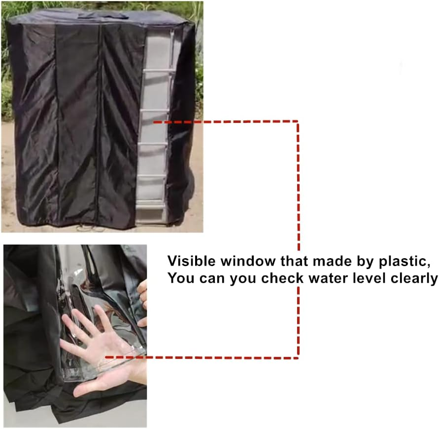 IBC Tote Protective Cover - 600D Heavy Duty, Waterproof, Anti-Dust, Sun Protective for 275 Gallon Water Tank - 2 Pack image number 2