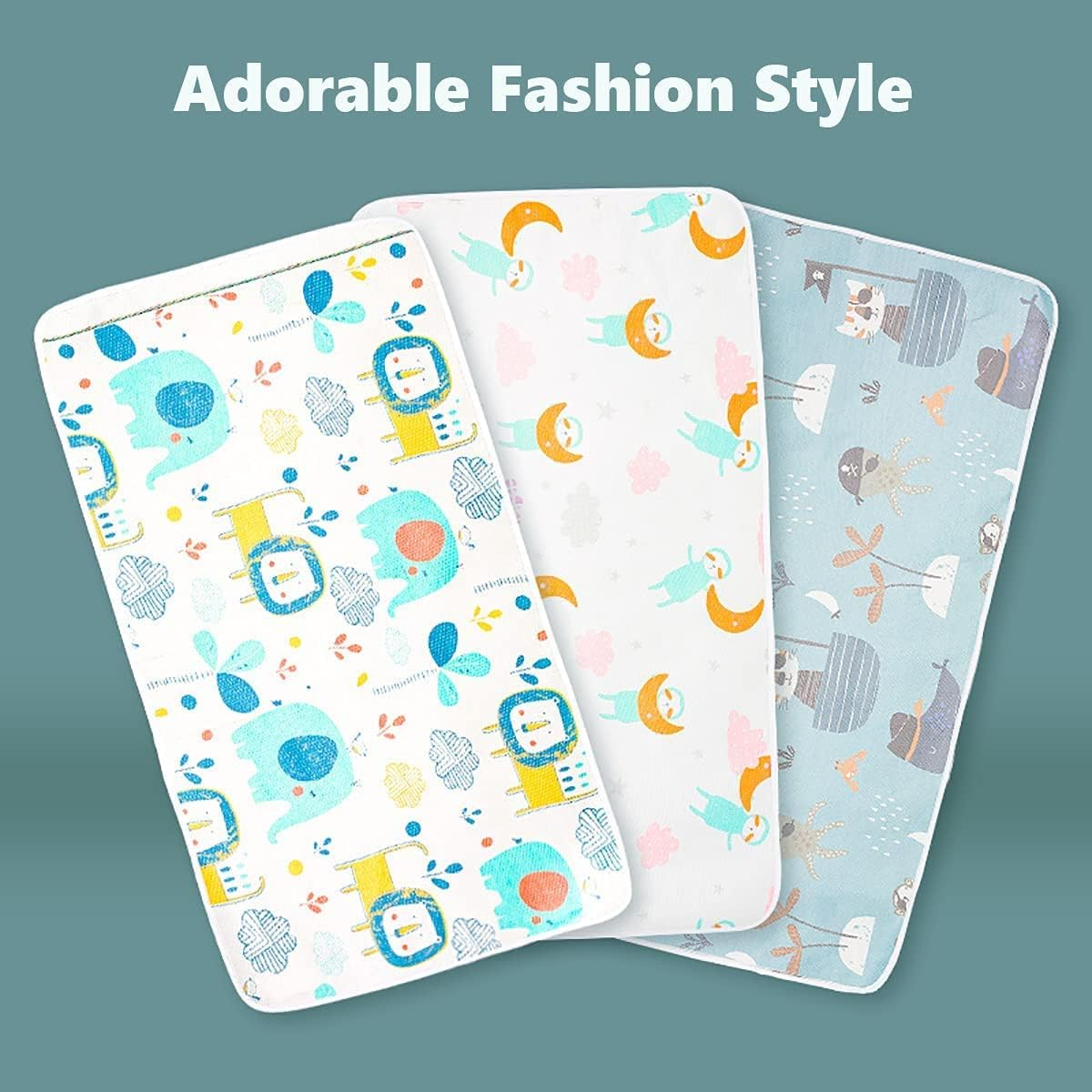 Baby Waterproof Bed Pad Bed Wetting Pads Washable for Kids Toddler Potty Training Pads Baby Wateproof Pad Mat for Pack N Play/Crib/Mini Crib Reusable Incontinence Underpads for Kids/Adult/Pets image number 4