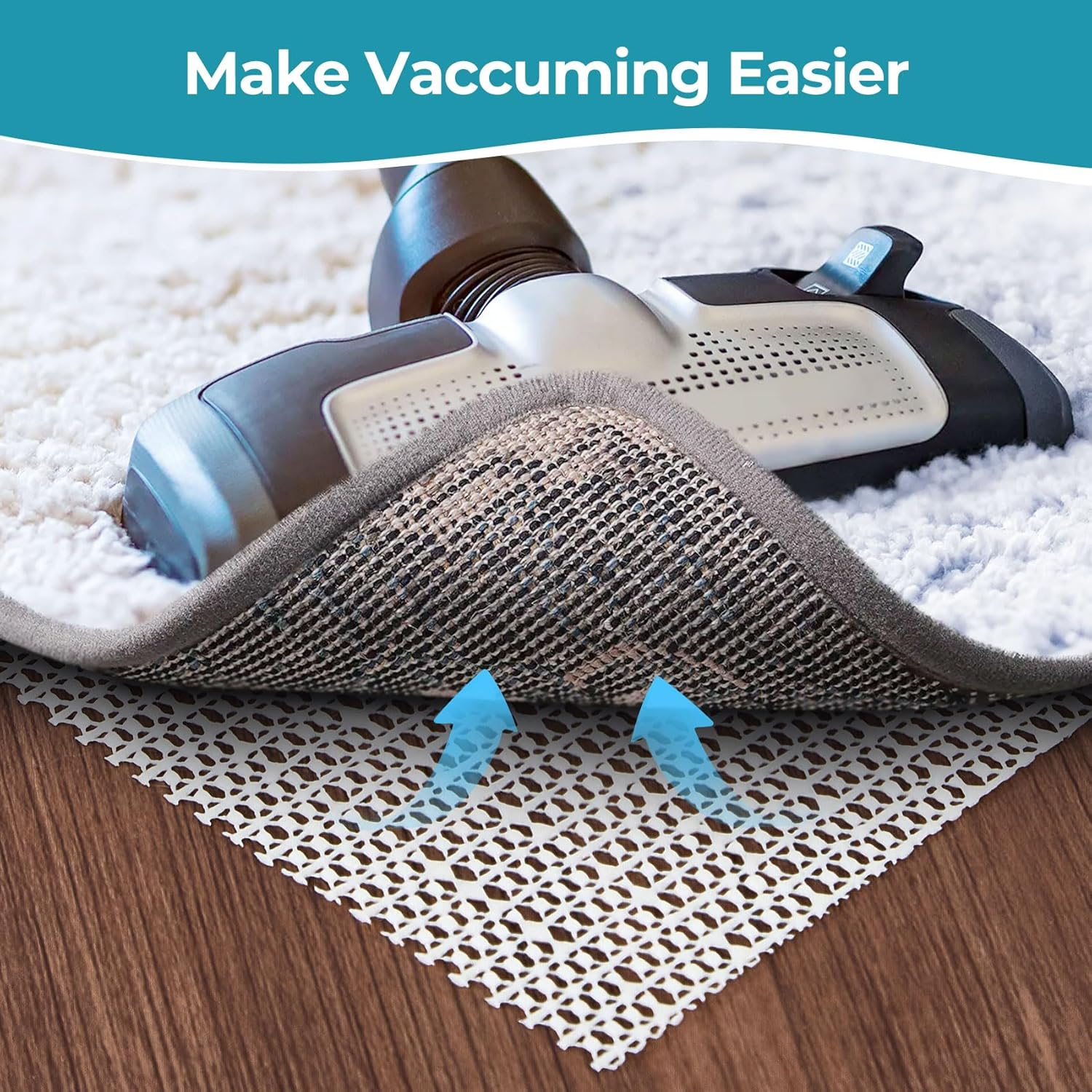 100&times;200 Cm Non Slip Area Rug Gripper, Rug Gripper for Hardwood Floors, Laminate, Vinyl, Stone & Tile, anti Slip Area Rug Pad for under Rugs image number 2