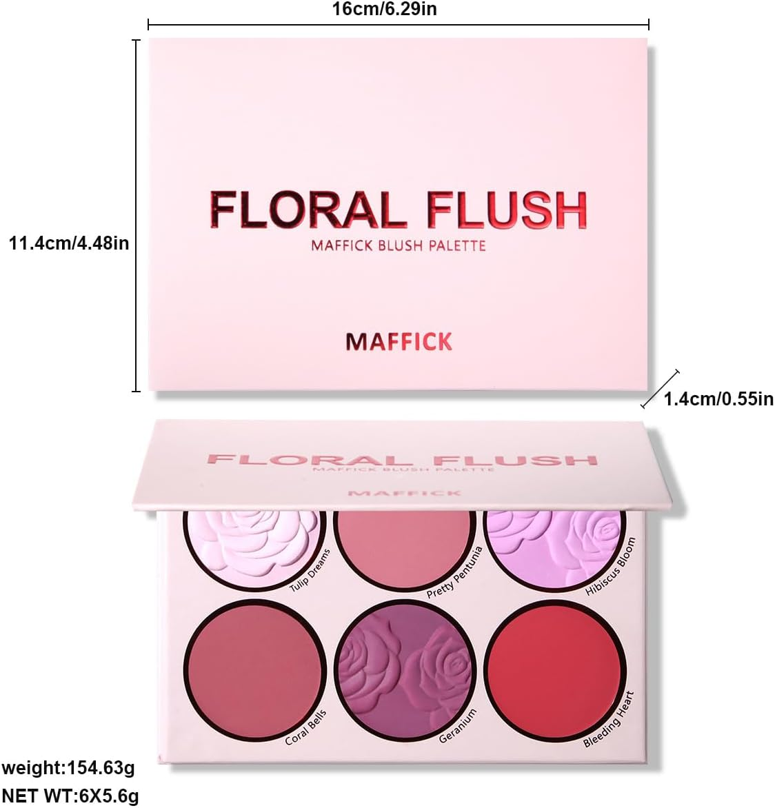 Maffick 6-Color Blush Palette,Eyeshadow Palette-Matte Pearl Finish for Diversified Vibrant Looks (01) image number 3