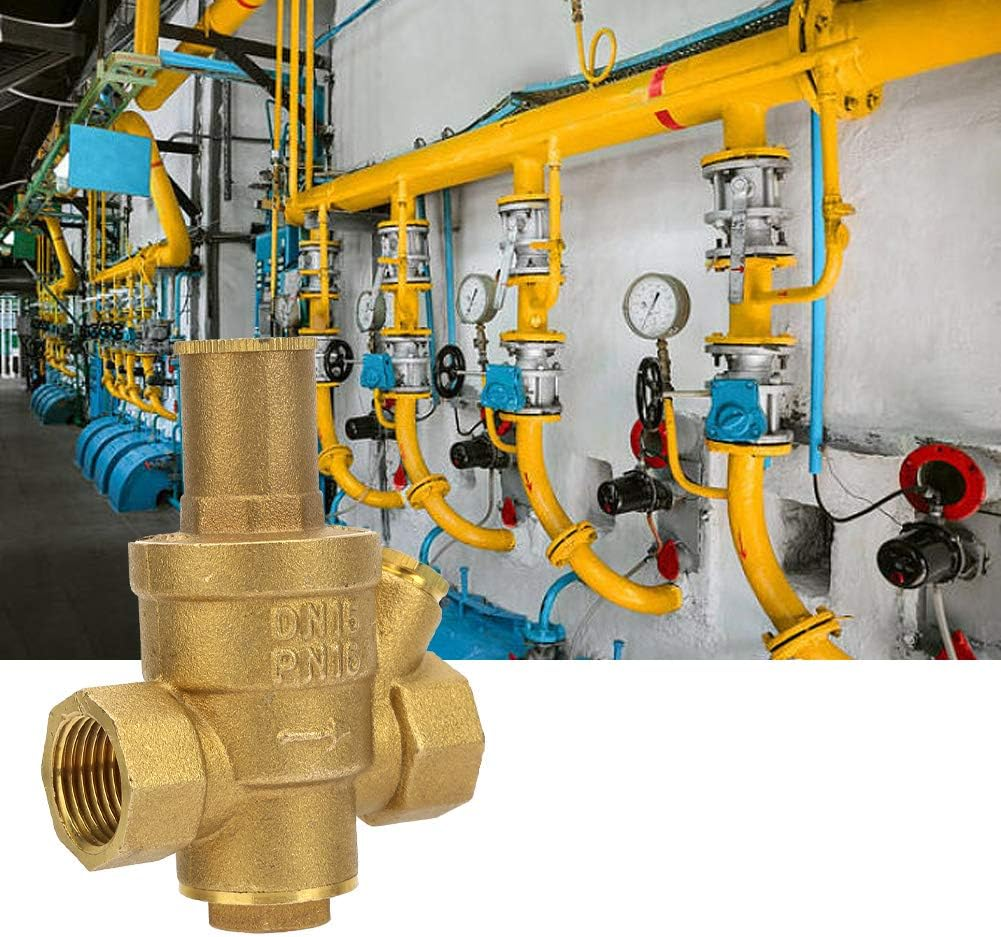 Adjustable Brass Water Pressure Regulator Valve, 1Pc Brass Adjustable Water Pressure Reducing Regulator Valve Thread DN15 1/2 with Pressure Adjustment Knob image number 5