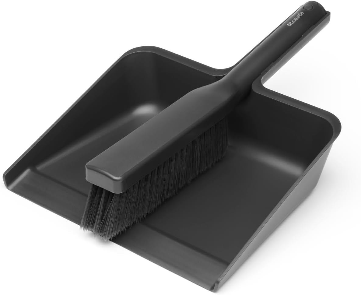 Brabantia Sinkside Dustpan and Brush Set, with Comb - Dark Grey