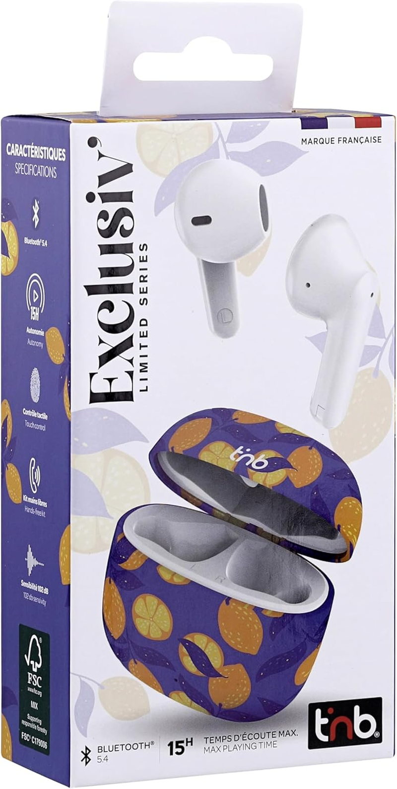 T'Nb Wireless Headphones Exclusive Collection 15 Hours Running Time Fashion Design Touch Control Volume Control Blue Yellow image number 5